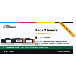 Pack 3 toners compatibles HP CF226A / 26A Noir 3100 p. | 1er Prix