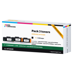 Pack de 3 toners compatibles HP CF226X / 26X Noir | 1er Prix