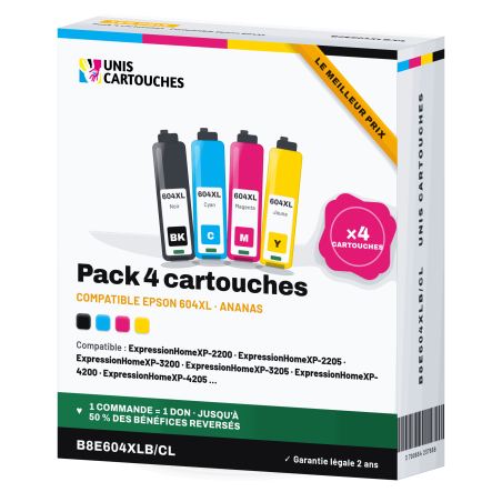 Pack 4 cartouches compatibles Epson 604XL C13T10H64010 | 1er Prix