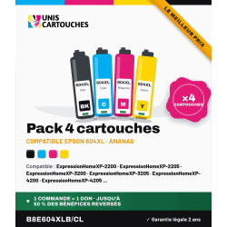 Pack 4 cartouches compatibles Epson 604XL C13T10H64010 | 1er Prix