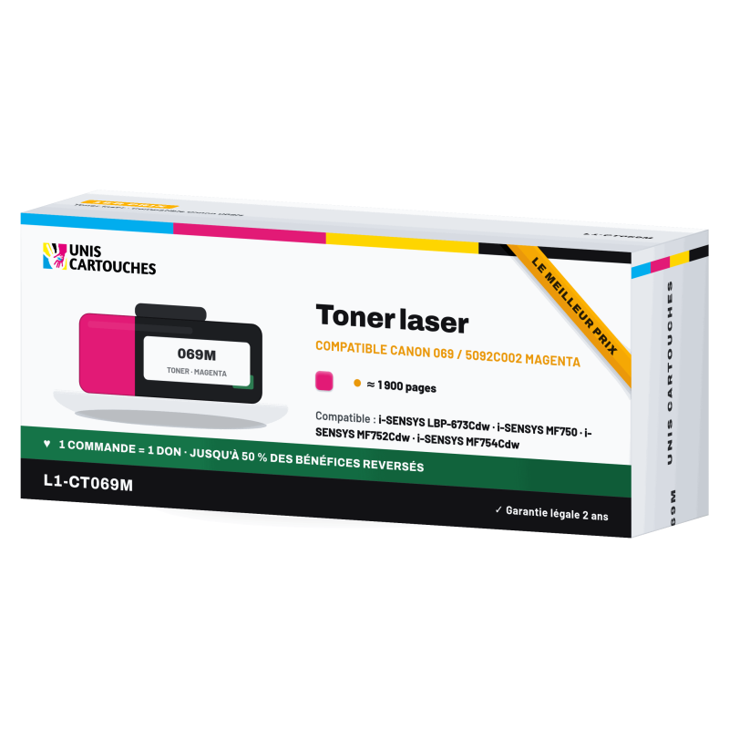 Toner compatible Canon 069 Magenta 5092C002 1900 pages | 1er Prix
