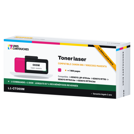 Toner compatible Canon 069 Magenta 5092C002 1900 pages | 1er Prix