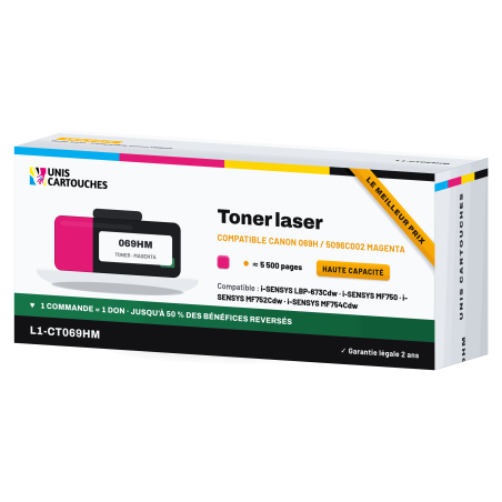 Toner compatible Canon 069H Magenta 5096C002 5500 pages | 1er Prix
