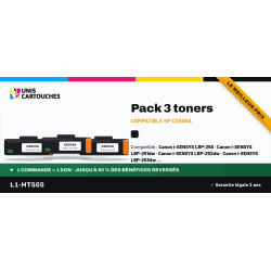 Pack 3 toners compatibles HP 05A CE505A Noir 6900 pages | 1er Prix