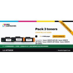 Pack 3 toners compatibles HP 05X CE505X Noir 19500 pages | 1er Prix