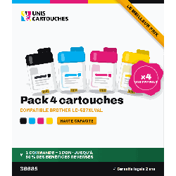 Pack 4 cartouches compatibles Brother LC527XL BK C M Y | Solidaire