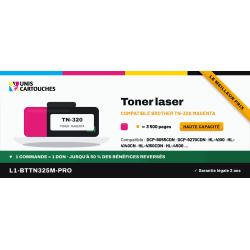 Toner Brother TN-325 / TN-320 Magenta 3 500 pages | 1er Prix
