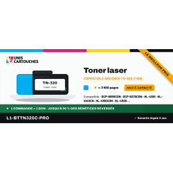 Toner Brother TN-325 / TN-320 Cyan 3 500 pages | 1er Prix