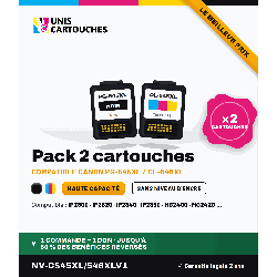 Pack Canon PG-545XL + CL-546XL remanufacturé, noir et couleur