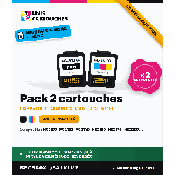 Pack Canon PG-540XL + CL-541XL remanufacturé V2, noir et couleur