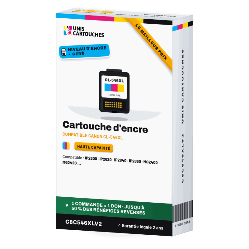 Cartouche Compatible CANON CL546XL Tricolor - 1er Prix