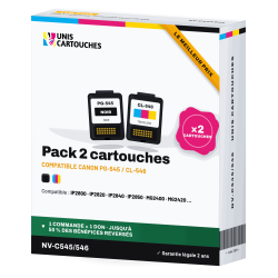 Pack de 2 cartouches d'encre compatible Canon 545/546 Noir et couleur | 1er Prix