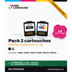Cartouche compatible PG545 x 2 pour imprimantes Canon 1er prix