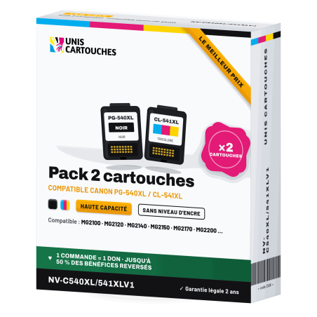 Cartouche compatible PG540XL + CL541XL pour imprimantes Canon Pixma