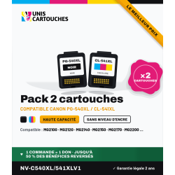 Cartouche compatible PG540XL + CL541XL pour imprimantes Canon Pixma