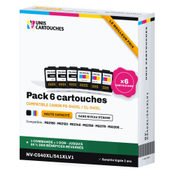 Pack de 6 cartouches d'encre compatible Canon 540XL/541XL Noir et couleur | 1er Prix