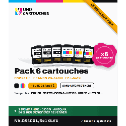 Cartouches compatibles PG540XL x 6 pour Canon Pixma MG 2100 Series