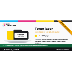 Toner compatible HP CB542A jaune 125A, CE322A et Canon 716Y