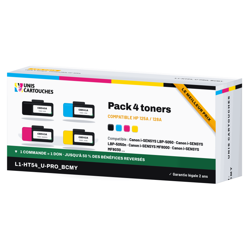 Pack 4 toners compatibles HP 125A, 128A et Canon 716 | 1er Prix
