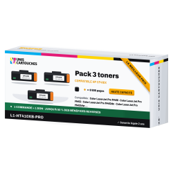 Pack de 3 toners noirs remanufacturés HP 410X CF410X (M452, M477)