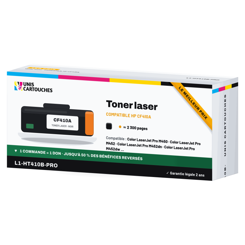 Cartouche 1er prix HP CF410A compatible noir pour imprimantes Color