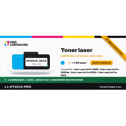 Toner compatible HP 201X CF401X cyan, 2 300 pages | 1er Prix