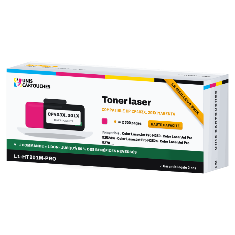 Toner compatible HP 201X CF403X magenta, 2 300 pages | 1er Prix