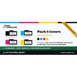 Pack 4 toners compatibles HP 130A CF350A à CF353A | M176n, M177fw
