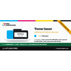 Toner cyan compatible HP 130A CF351A, 1 000 pages | M176n, M177fw