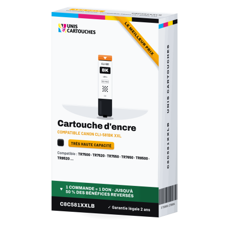 Cartouche compatible Canon CLI-581BK XXL noir (1998C001)