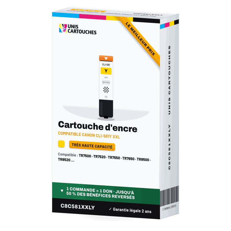 Cartouche compatible Canon CLI-581Y XXL jaune (1997C001)