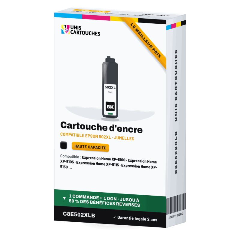 Cartouche compatible Epson 502XL noir Jumelles (C13T02W14010)