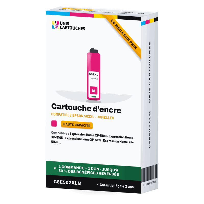 Cartouche compatible Epson 502XL magenta Jumelles (C13T02W34010)