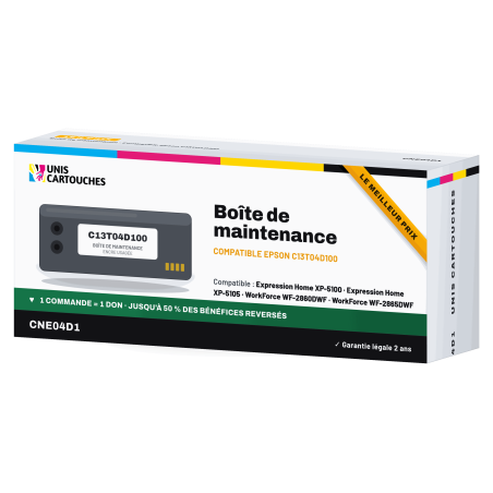Boîte de maintenance compatible Epson C13T04D100 (T04D1)