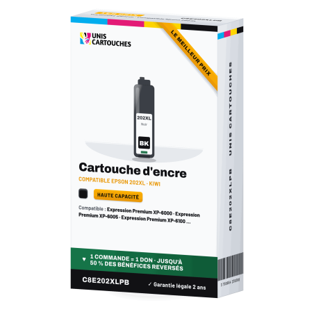 Cartouche compatible Epson 202XL noir photo Kiwi (C13T02H14010)