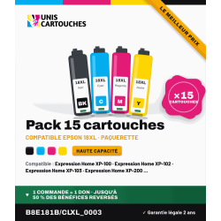 Pack 15 cartouches compatibles Epson 18XL Pâquerette (C13T18164012)