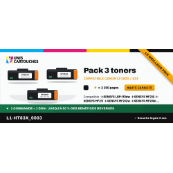 Pack de 3 toners compatibles HP 83X CF283X / Canon 737 noir 1er Prix