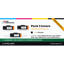Pack de 3 toners compatibles HP 83A CF283A noir | 1er Prix