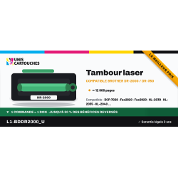 Cartouche compatible noir DR-350 pour Brother DCP-7020, Fax 2820