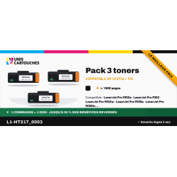 Pack de 3 toners compatibles HP 17A CF217A noir | 1er Prix Solidaire