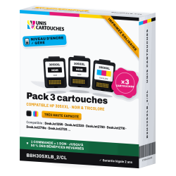 Pack 3 Cartouches HP 305XXL Noir + Tricolore 1er Prix