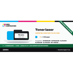 Toner Compatible Brother TN-241C Cyan - Solidaire - Livraison