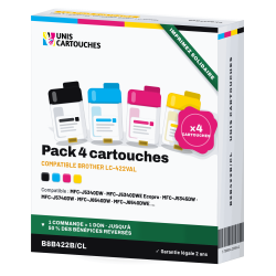 Pack 4 cartouches compatibles Brother LC422VAL — 550 pages l'unité