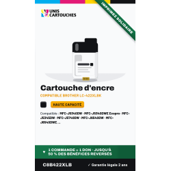 Cartouche compatible Brother LC422XLBK Noir XL, 3 000 pages