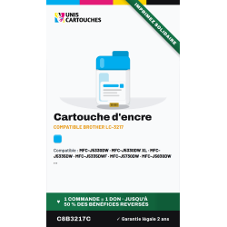 Cartouche compatible Brother LC3217C Cyan, 550 pages | 1er Prix