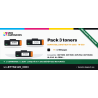 Lot 3 toners compatibles Brother TN-2120 / TN-360, 2 600 pages