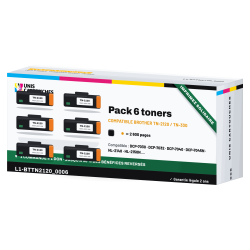 Lot de 6 toners laser compatibles Brother TN-2120 Noir | 1er Prix Solidaire
