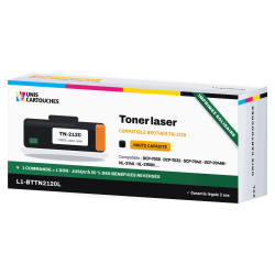Toner laser compatible Brother TN-2120 haute capacité Noir | 1er Prix Solidaire