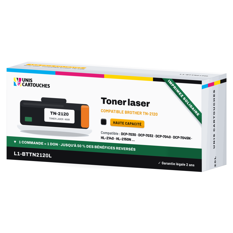 Toner compatible Brother TN-2120 Noir 5200 pages | 1er Prix
