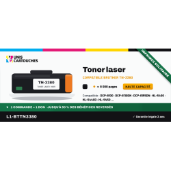Toner compatible Brother TN-3380 Noir 8000 pages | 1er Prix